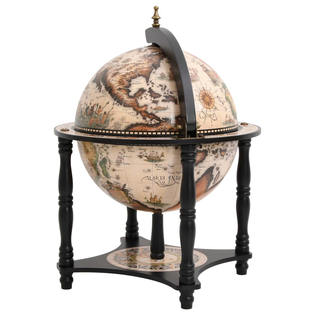Globe Bar Wine Stand Solid Wood Eucalyptus