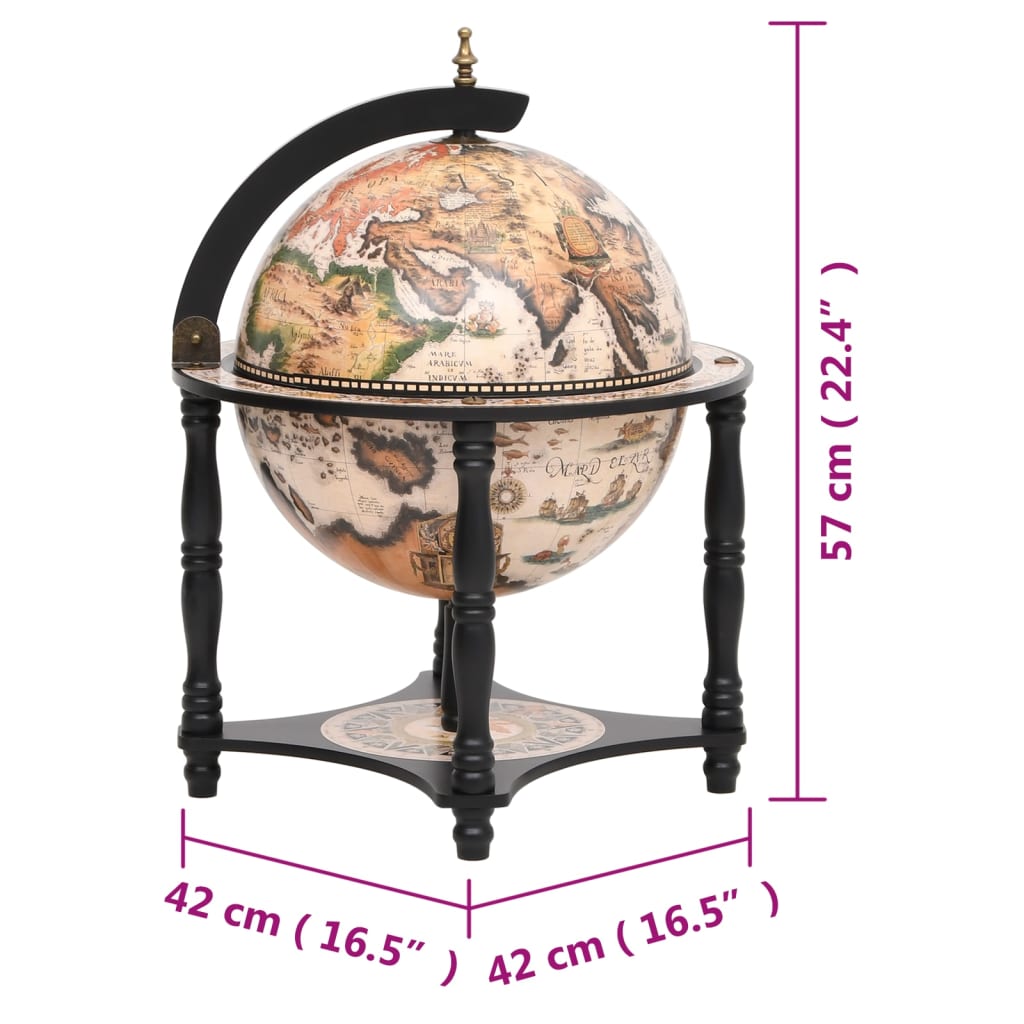 Globe Bar Wine Stand Solid Wood Eucalyptus