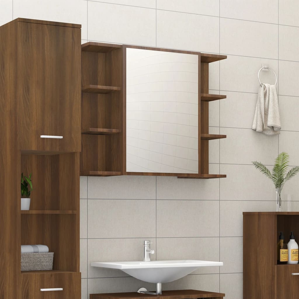 Bathroom Mirror Cabinet 80X20.5X64 Cm Engineered Wood