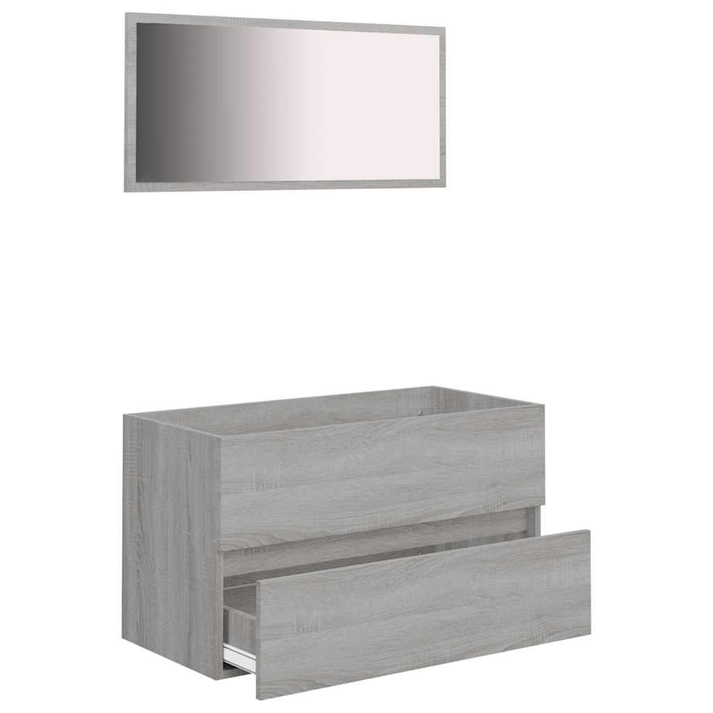 2 Piece Bathroom Furniture Set Engineered Wood