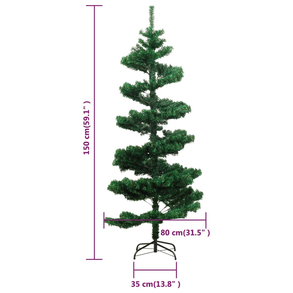 Swirl Pre-Lit Christmas Tree With Stand 150 Cm Pvc