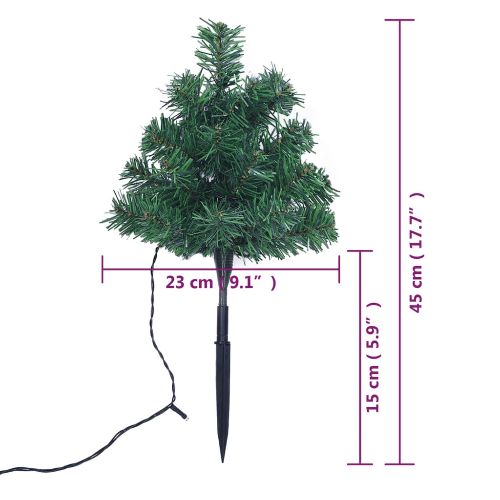 Christmas Pathway Trees 6 Pcs With Leds 45 Cm Pvc