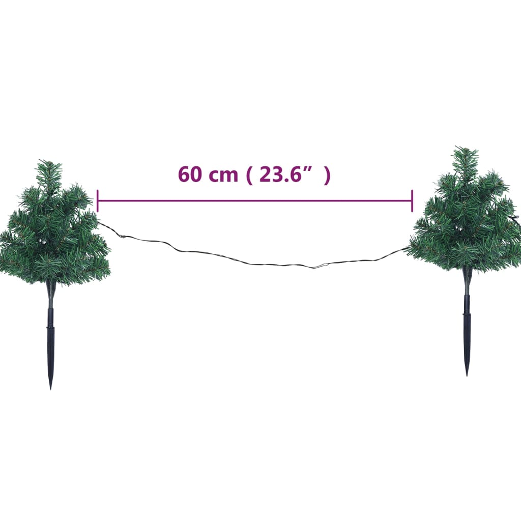 Christmas Pathway Trees 6 Pcs With Leds 45 Cm Pvc