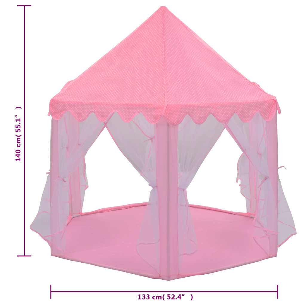 Princess Play Tent With 250 Balls Pink 133X140 Cm