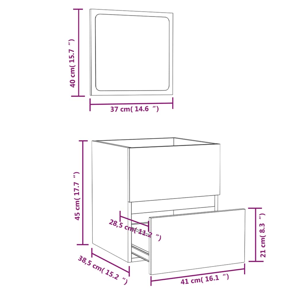 Bathroom Cabinet With Mirror Engineered Wood