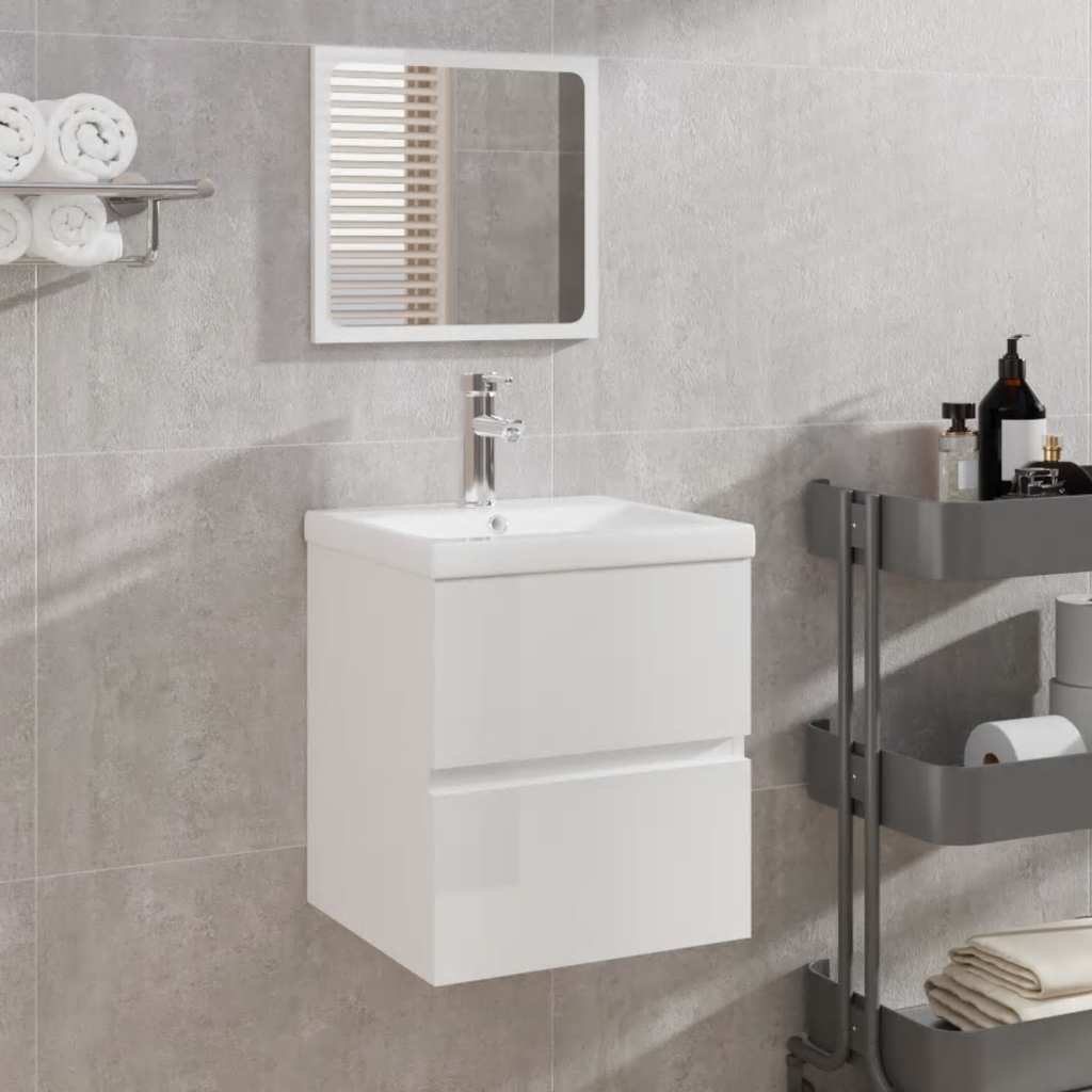 Bathroom Cabinet With Mirror Engineered Wood