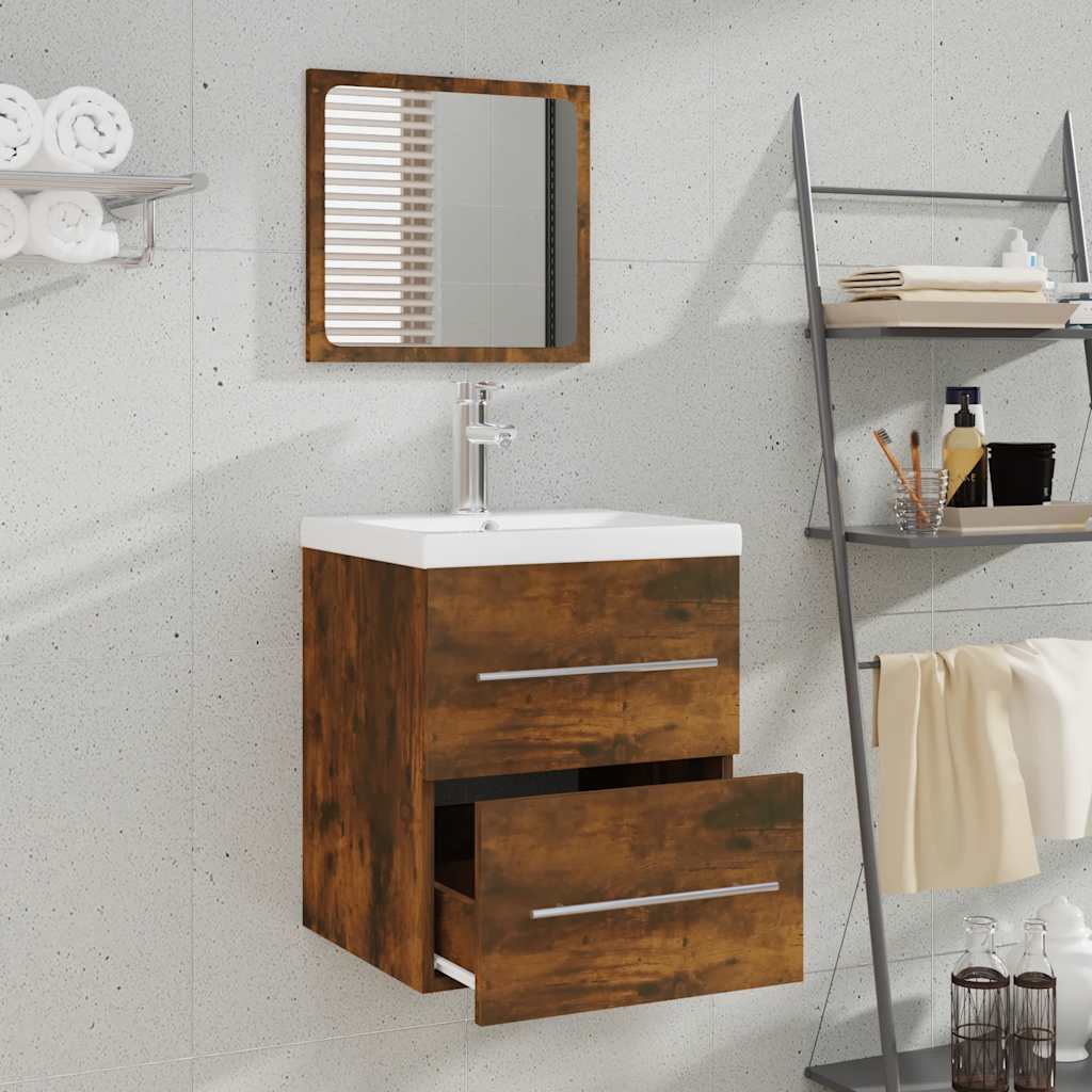 Bathroom Cabinet With Mirror 41X38.5X48 Cm Engineered Wood