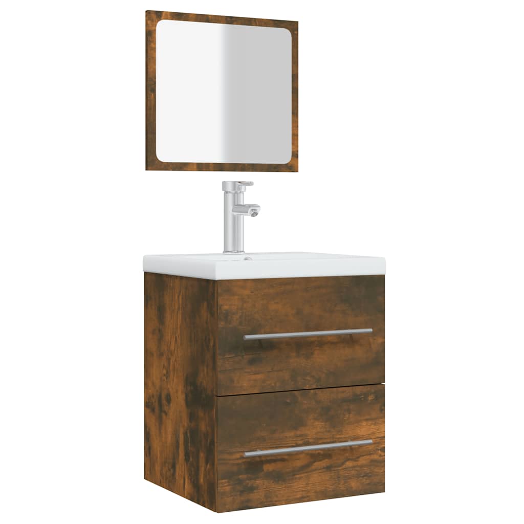 Bathroom Cabinet With Mirror 41X38.5X48 Cm Engineered Wood