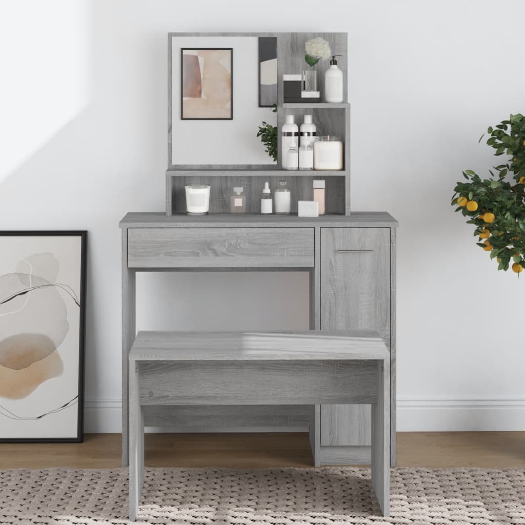 Dressing Table With Mirror 86.5X35X136 Cm
