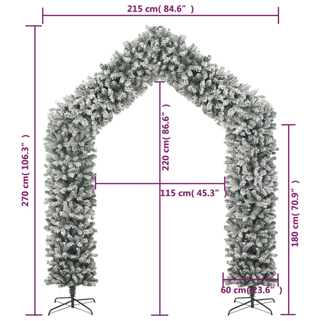 Christmas Tree Arch With Flocked Snow 270 Cm