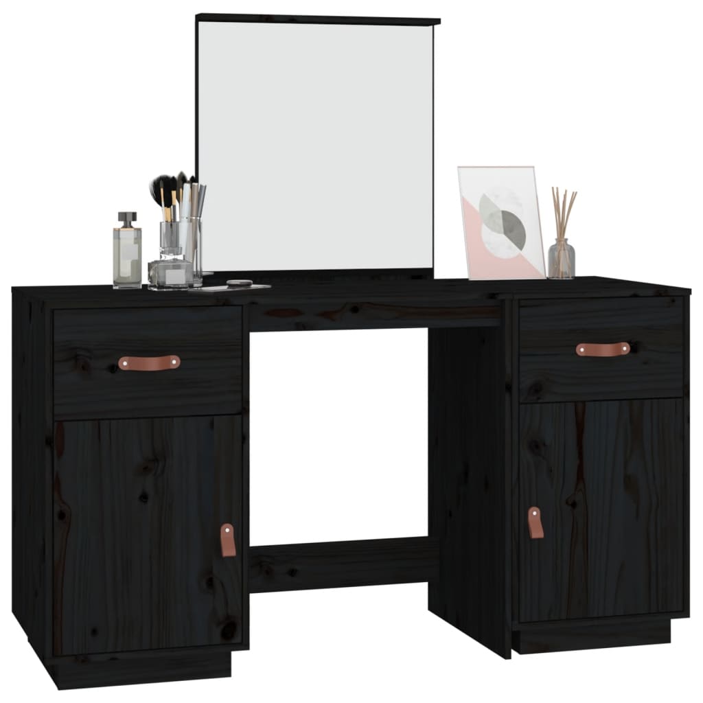 Dressing Table Set With A Mirror Solid Wood Pine