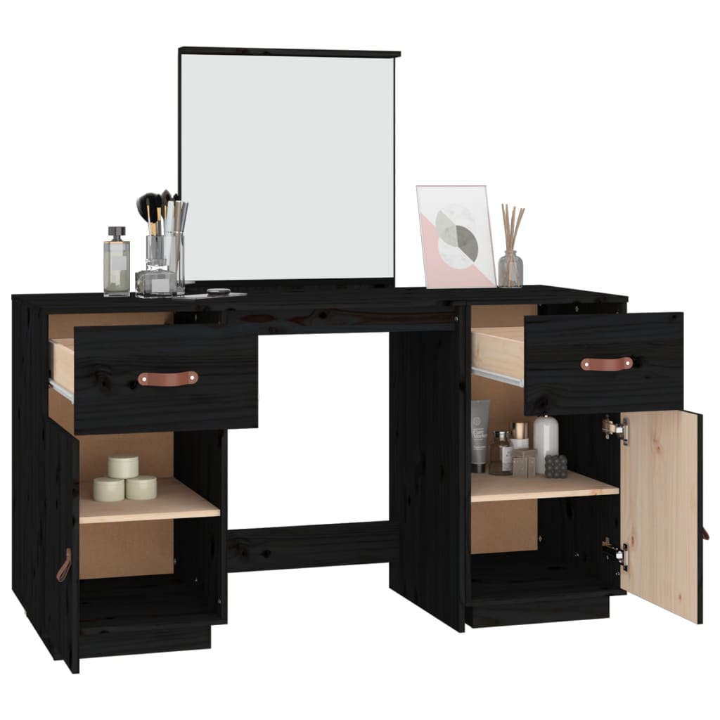 Dressing Table Set With A Mirror Solid Wood Pine
