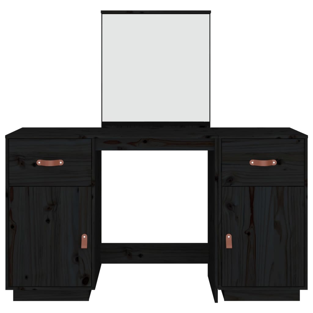 Dressing Table Set With A Mirror Solid Wood Pine