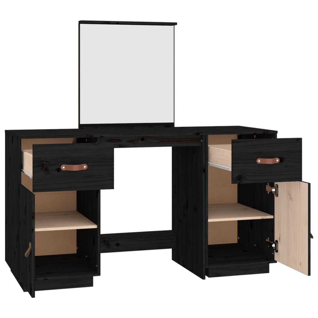 Dressing Table Set With A Mirror Solid Wood Pine