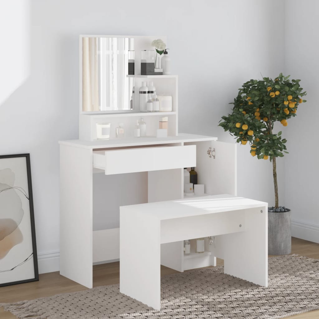 Dressing Table Set Engineered Wood