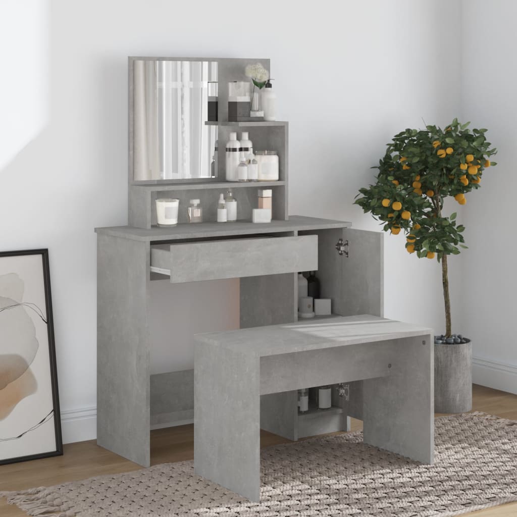 Dressing Table Set Engineered Wood