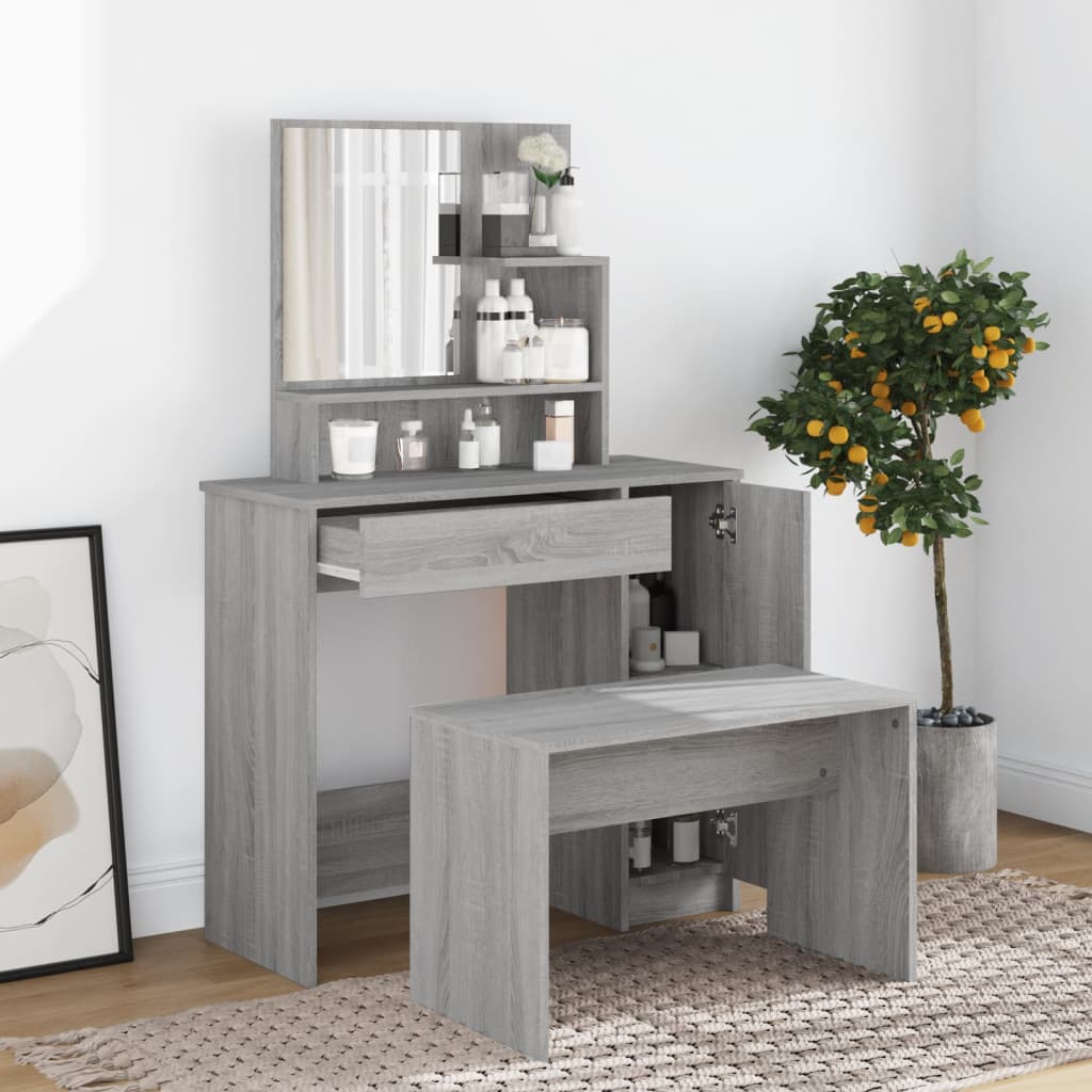 Dressing Table Set Engineered Wood
