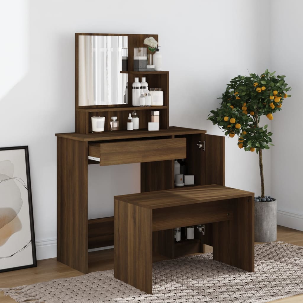 Dressing Table Set Engineered Wood