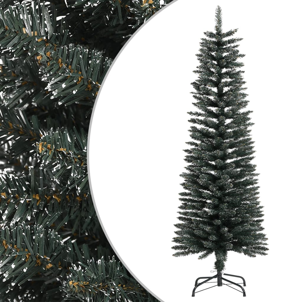 Artificial Slim Christmas Tree With Stand Green Pvc