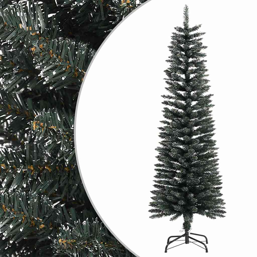Artificial Slim Christmas Tree With Stand Green Pvc
