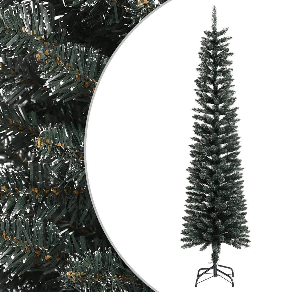 Artificial Slim Christmas Tree With Stand Green Pvc