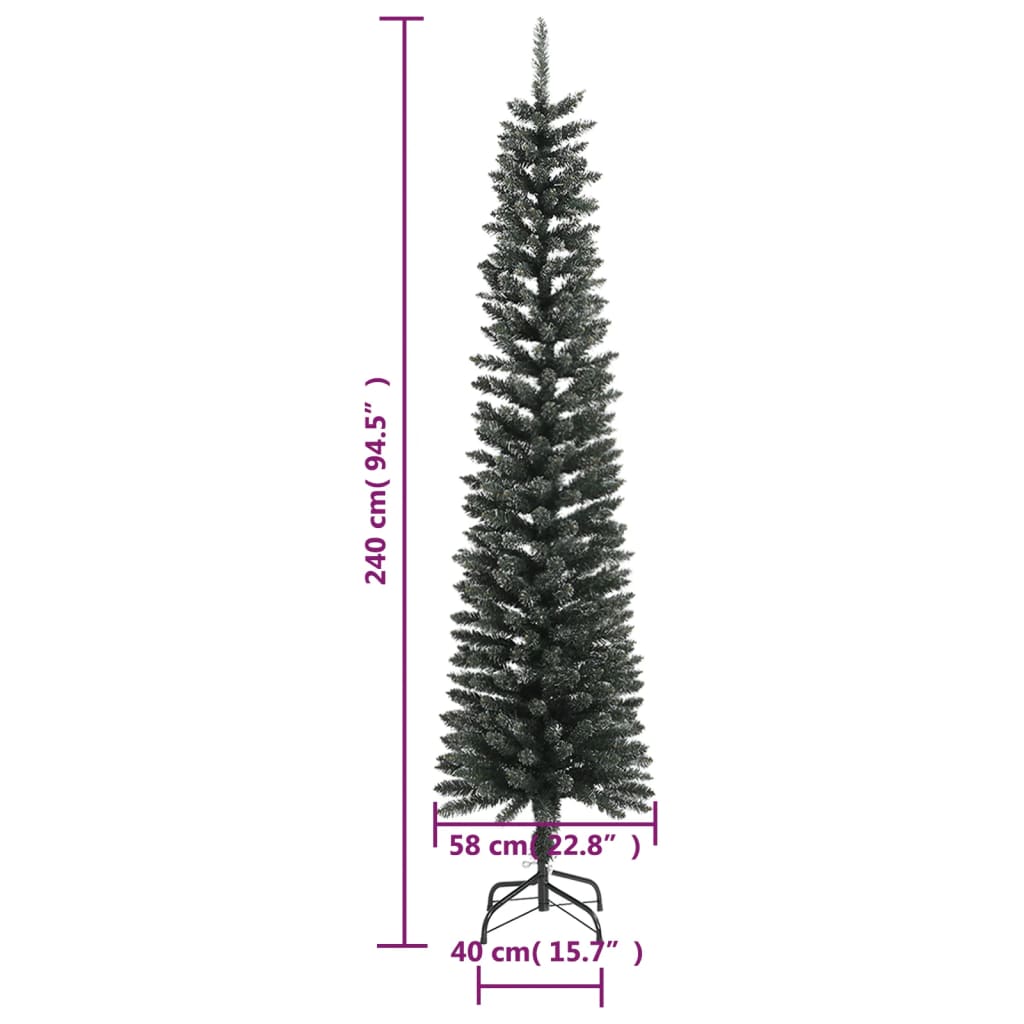 Artificial Slim Christmas Tree With Stand Green Pvc