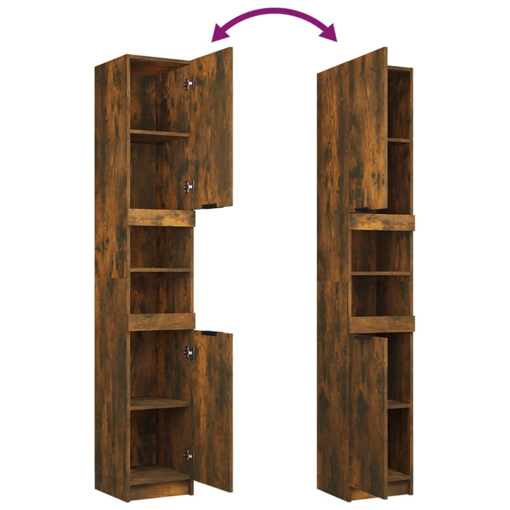 4 Piece Bathroom Cabinet Set Engineered Wood