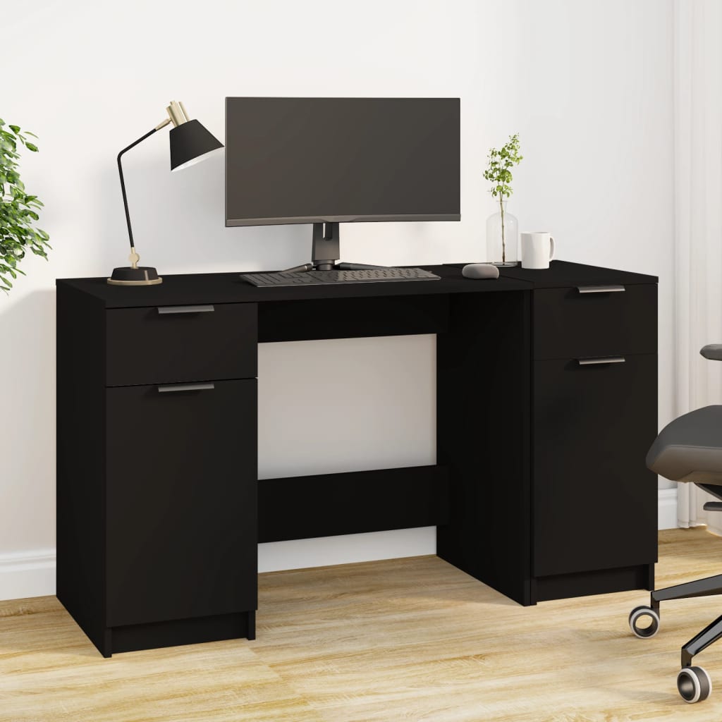 Desk With Side Cabinet Engineered Wood