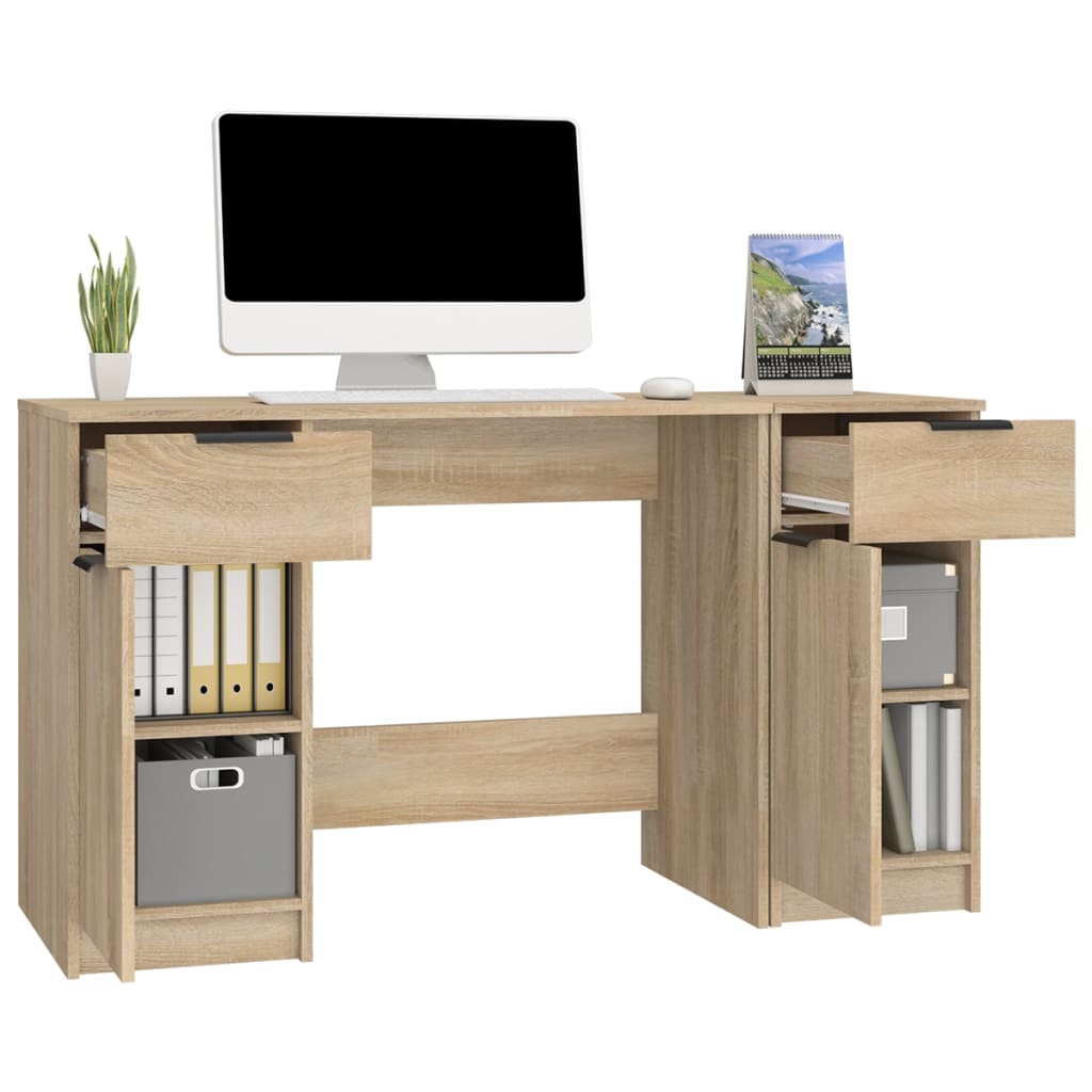 Desk With Side Cabinet Engineered Wood
