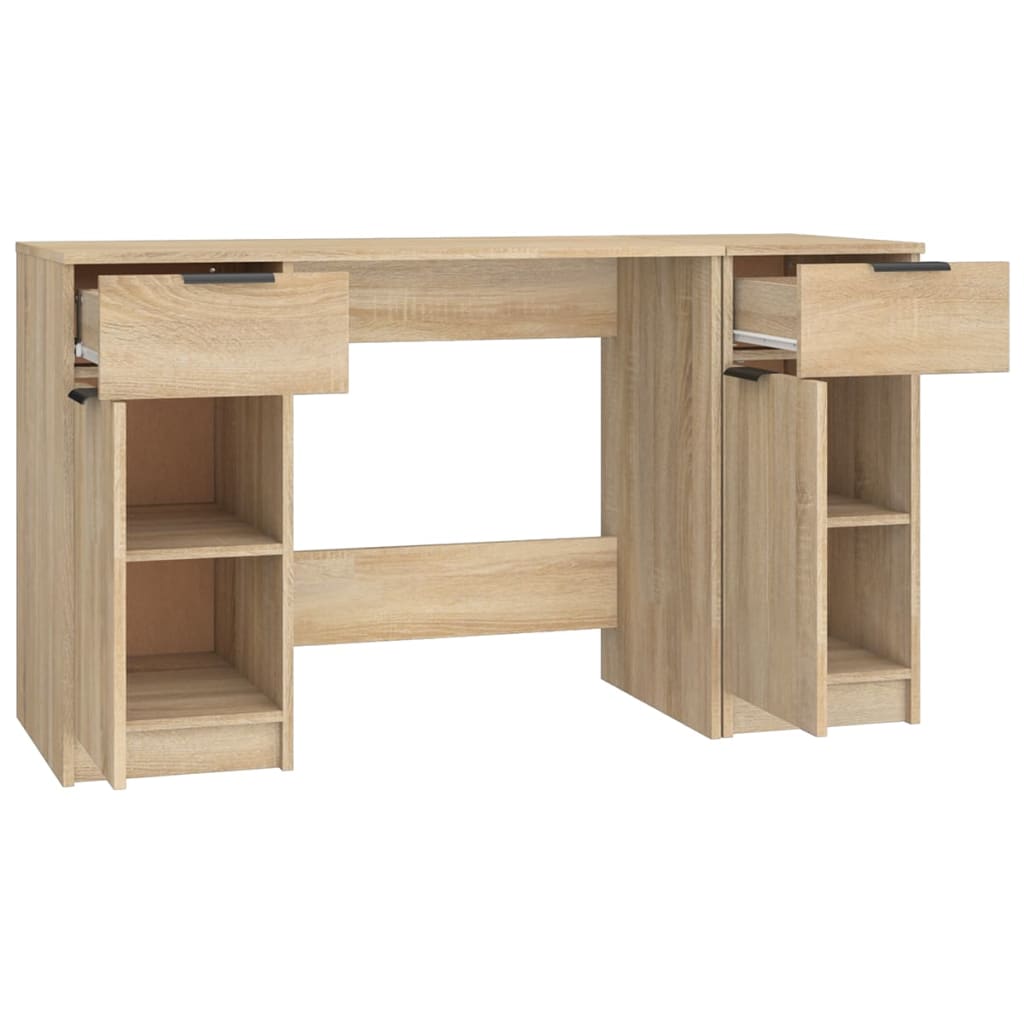 Desk With Side Cabinet Engineered Wood