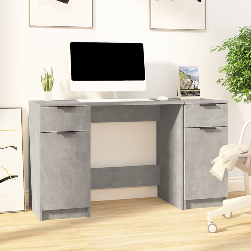 Desk With Side Cabinet Engineered Wood