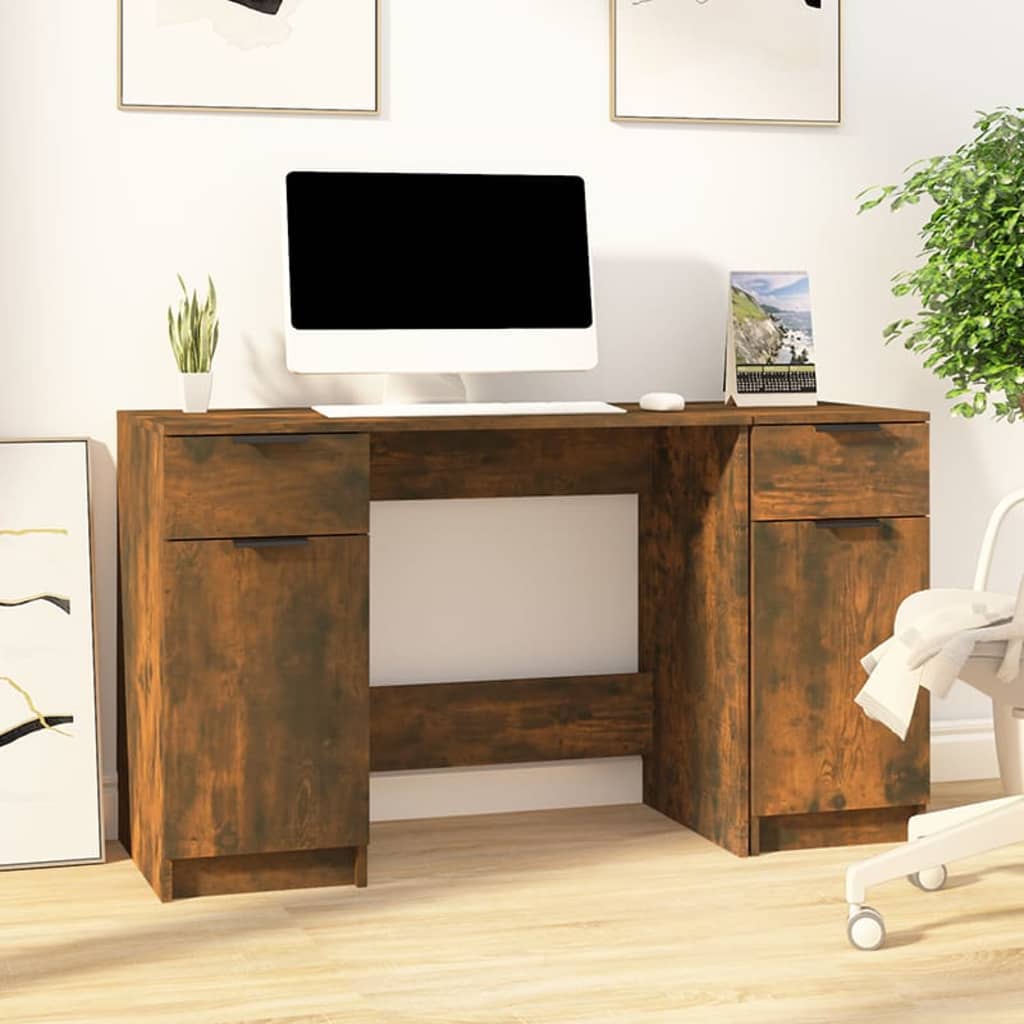 Desk With Side Cabinet Engineered Wood