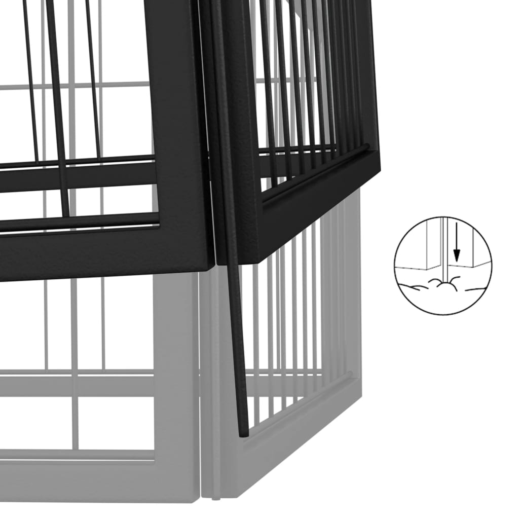 26-Panel Dog Playpen Black 50X100 Cm Powder-Coated Steel