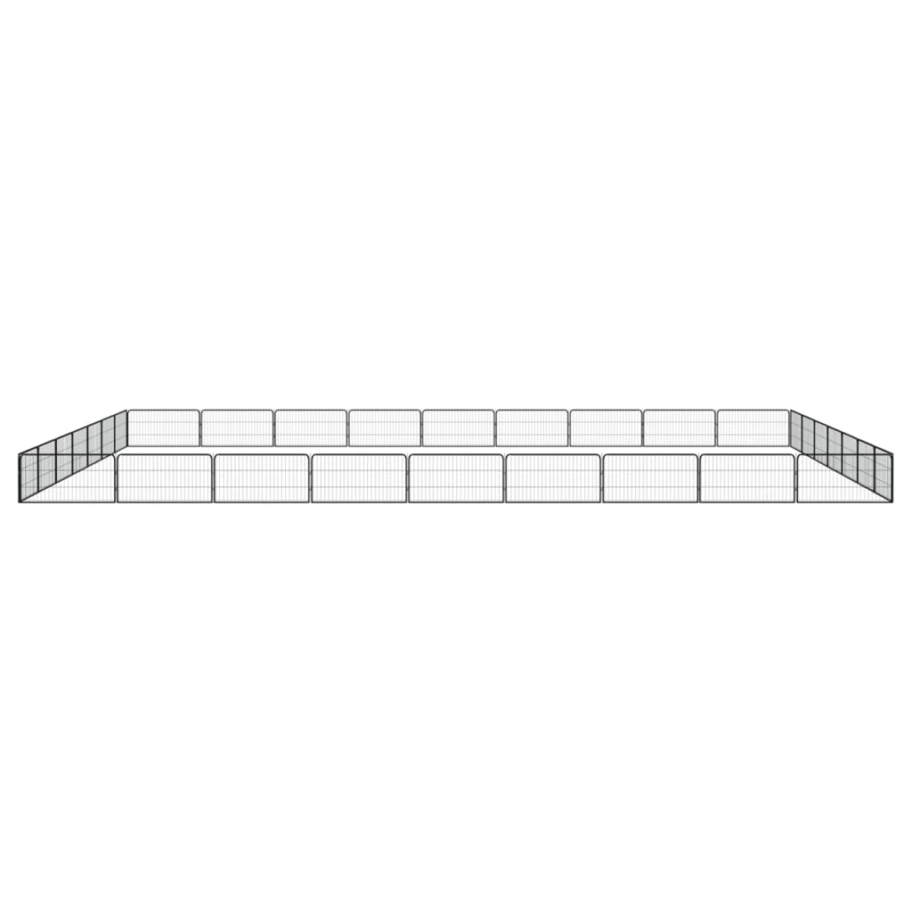32-Panel Dog Playpen Black 100X50 Cm Powder-Coated Steel