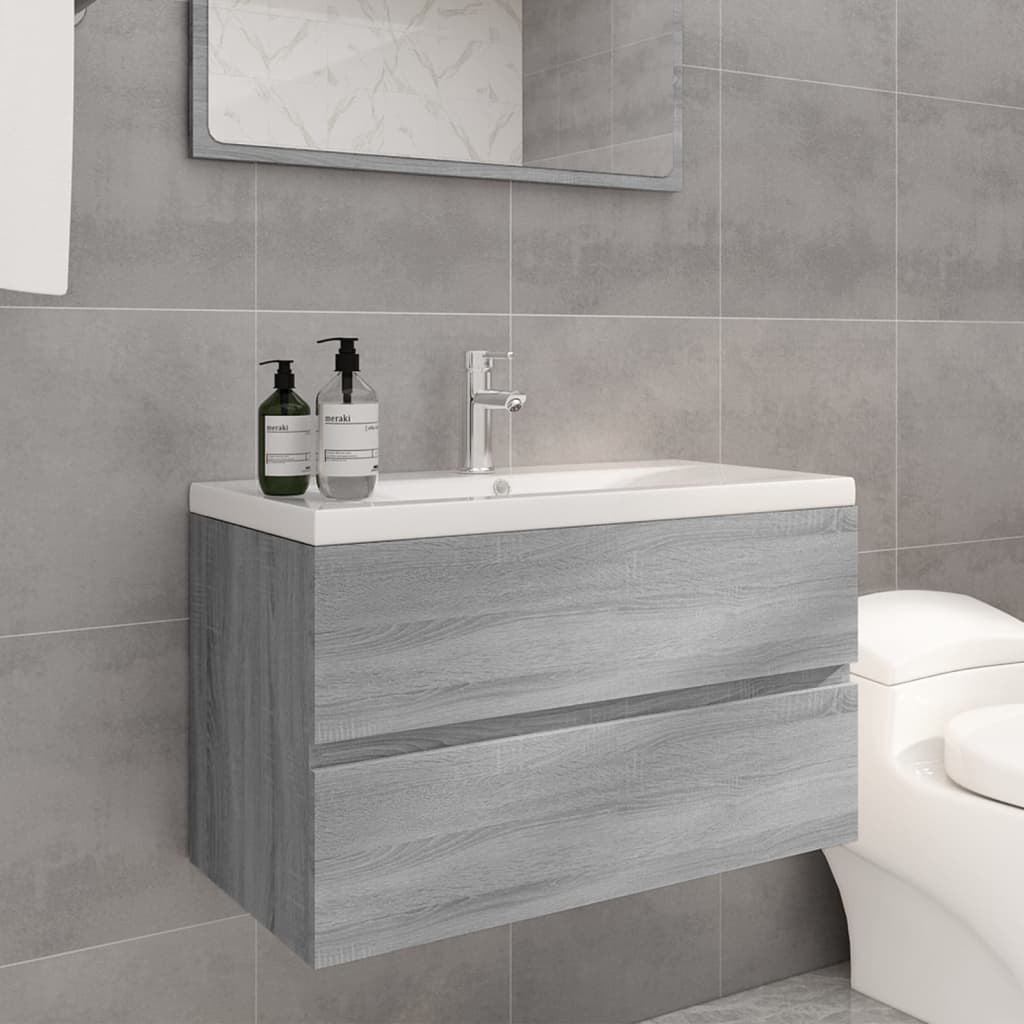 Sink Cabinet With Built-In Basin And Faucet