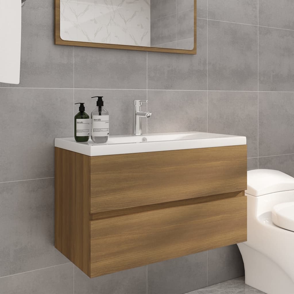 Sink Cabinet With Built-In Basin And Faucet