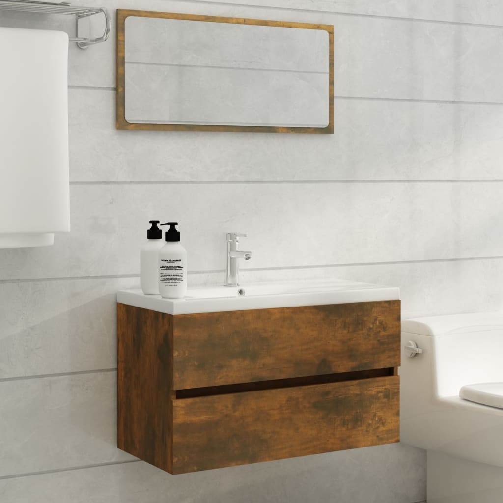 Sink Cabinet With Built-In Basin And Faucet