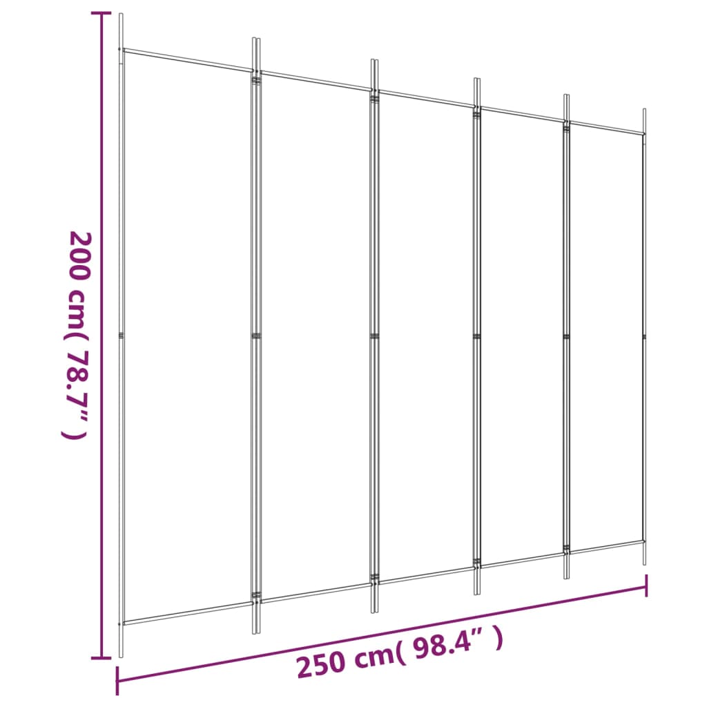 5-Panel Room Divider Fabric