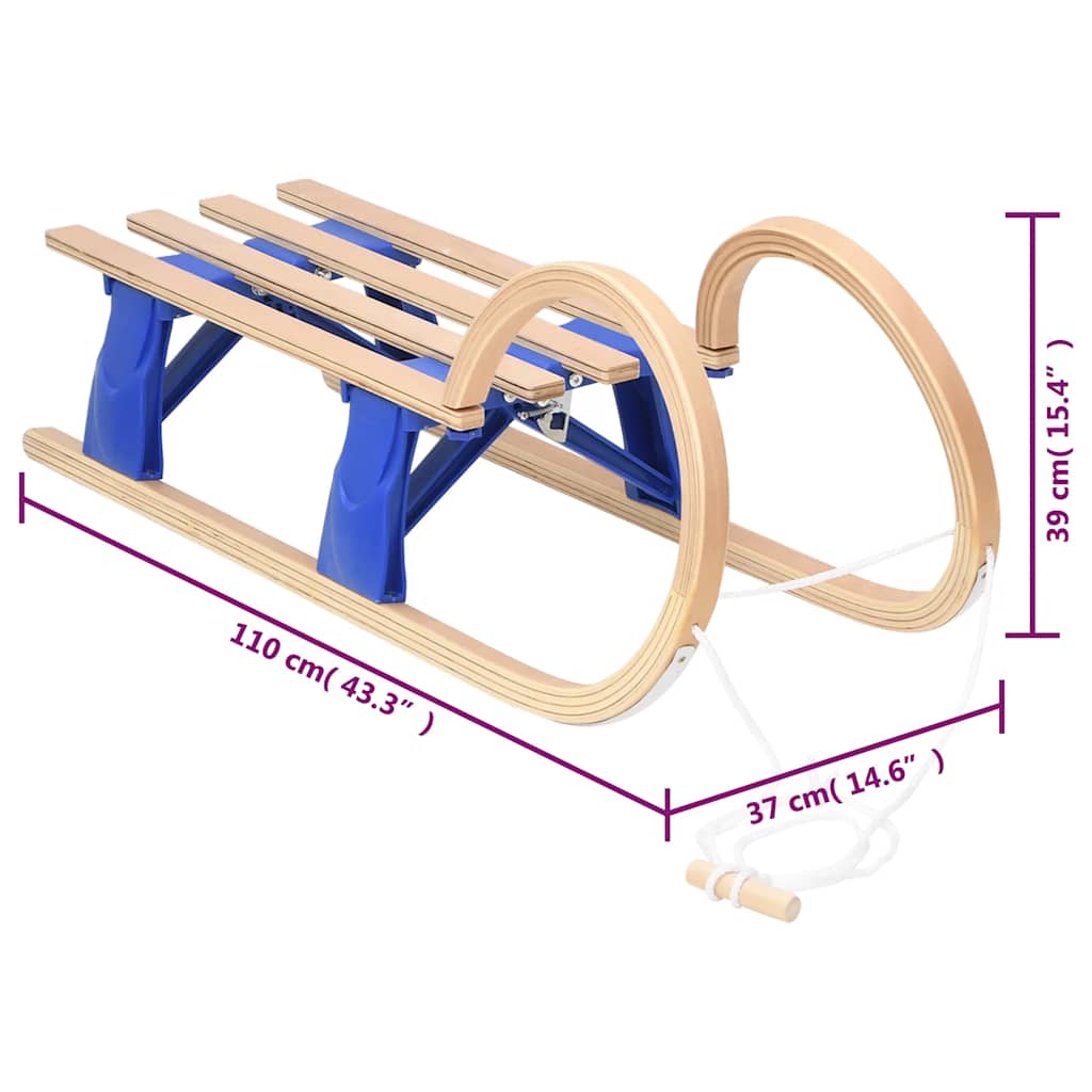 Foldable Sledge 110 Cm Plywood
