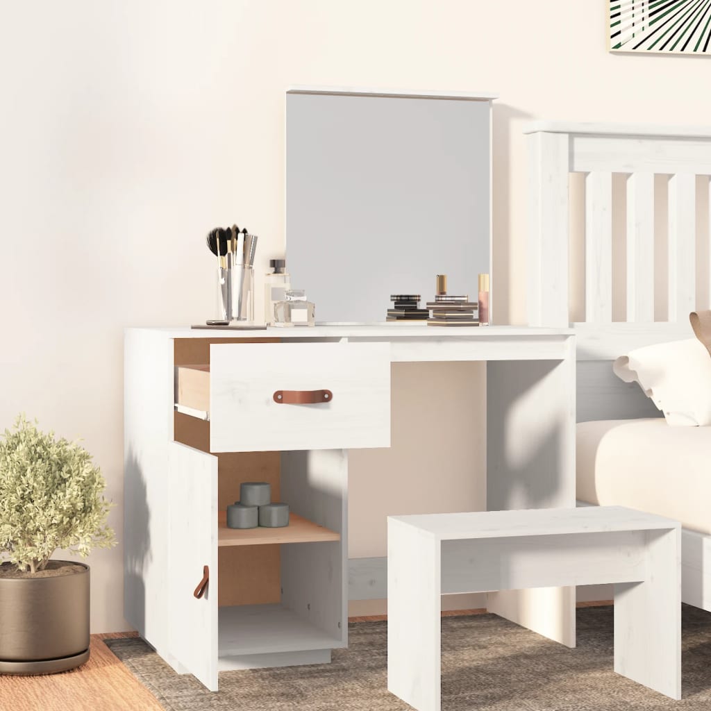 Dressing Table 95X50X134 Cm Solid Wood Pine