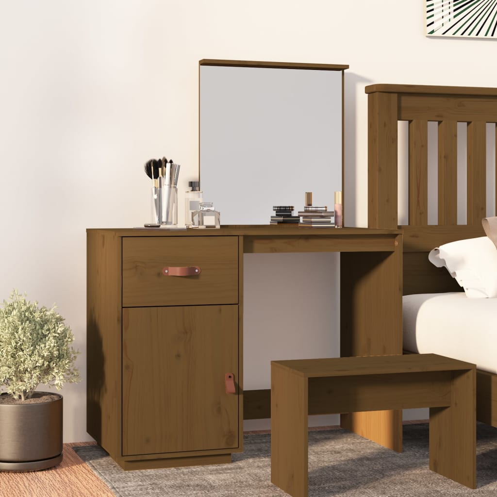Dressing Table 95X50X134 Cm Solid Wood Pine