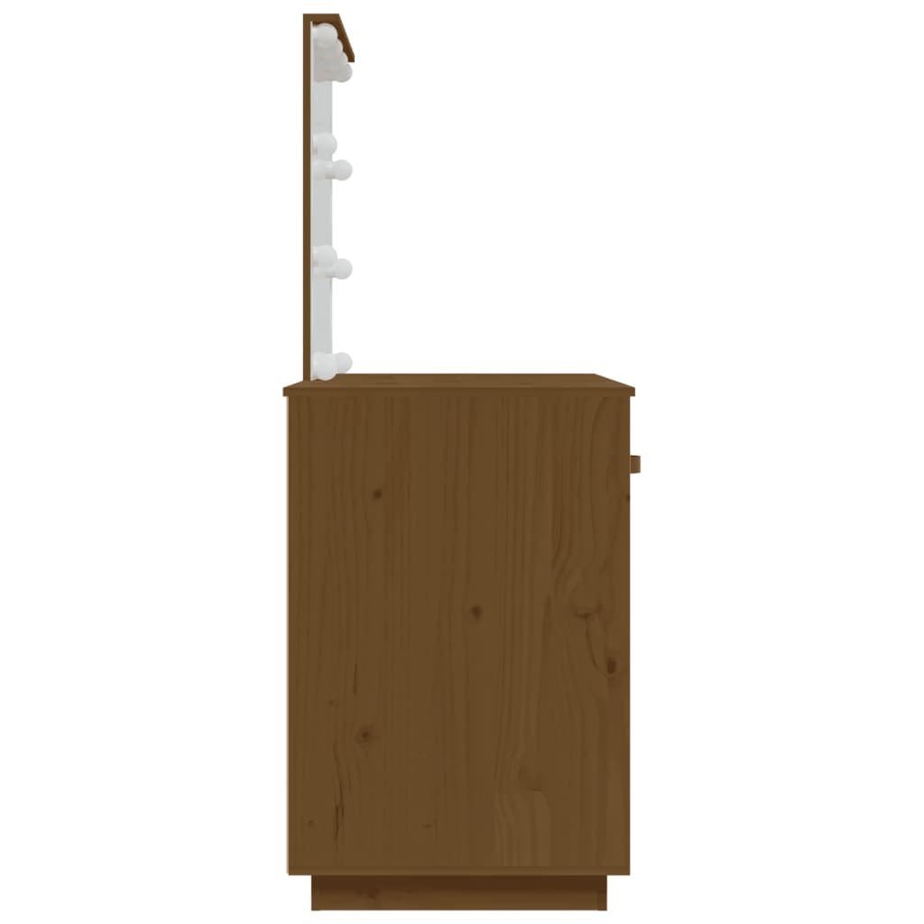Dressing Table With Led 95X50X133.5 Cm Solid Wood Pine