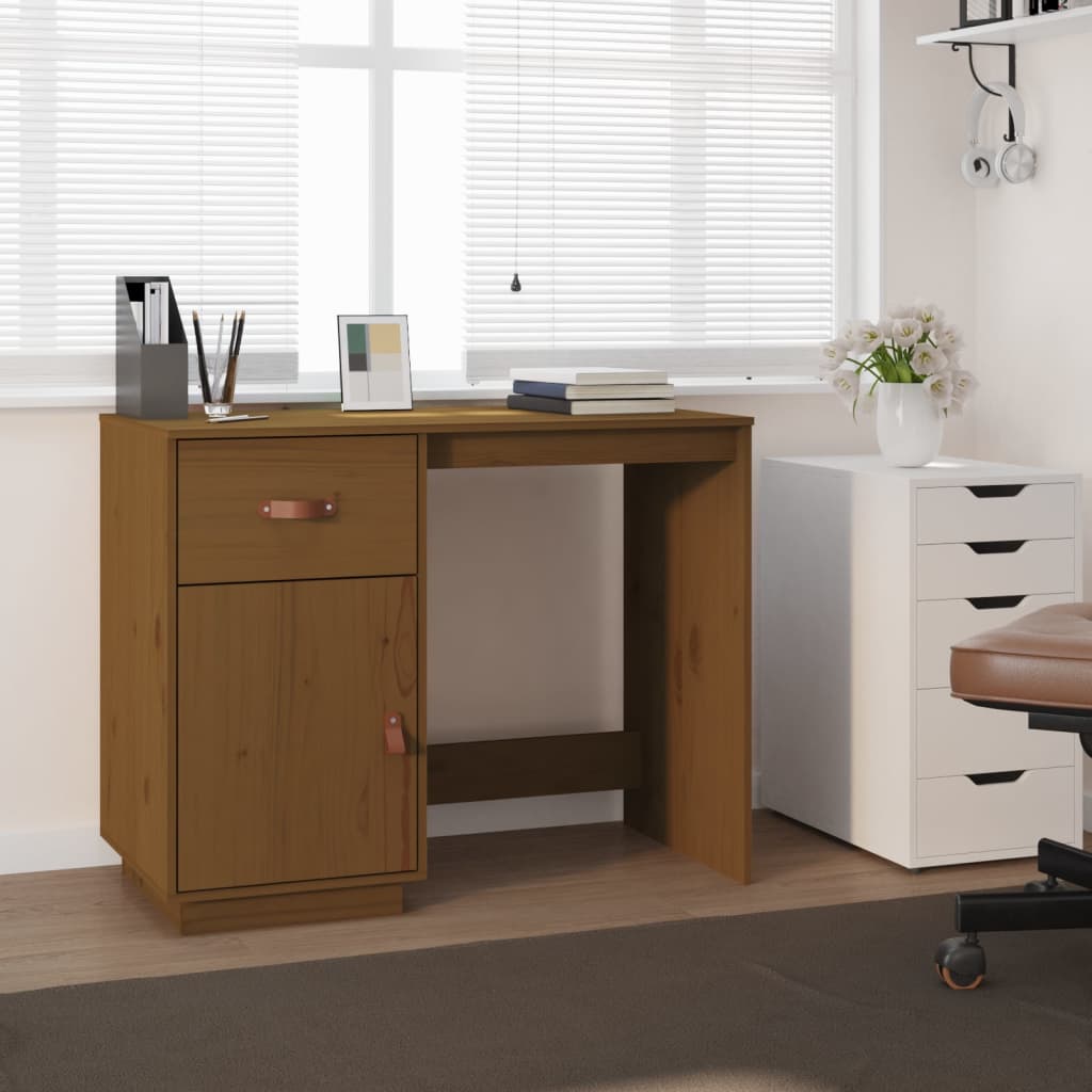Desk 95X50X75 Cm Solid Wood Pine