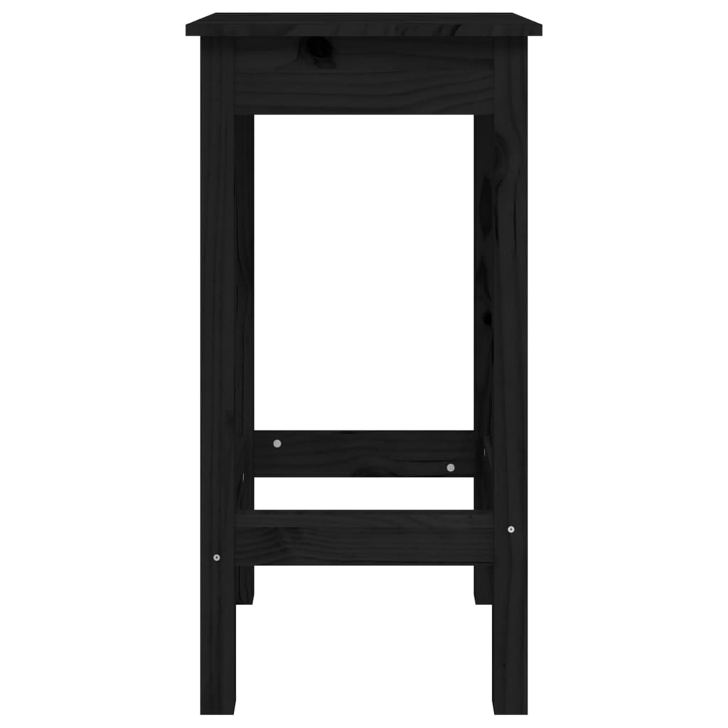 Bar Chairs 2 Pcs Black 40X40X78 Cm Solid Wood Pine