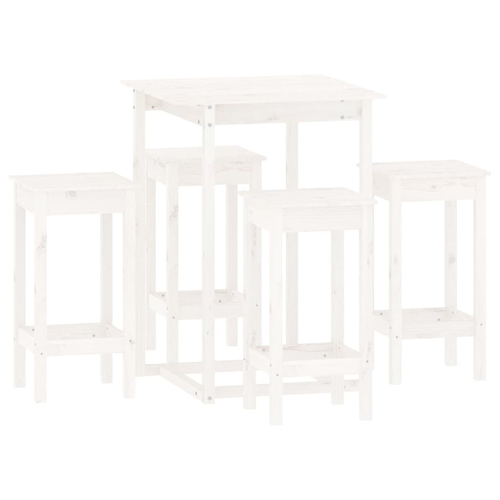 5 Piece Bar Set Solid Wood Pine