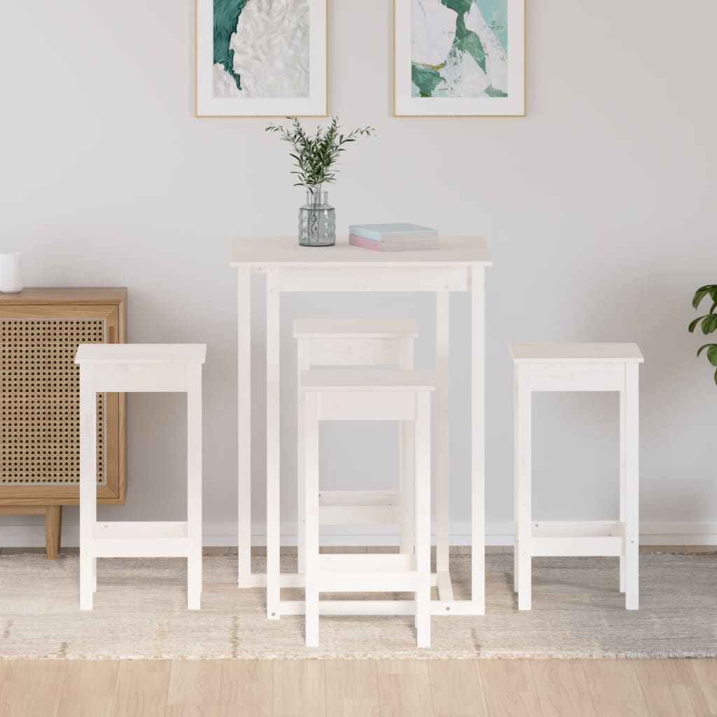 5 Piece Bar Set Solid Wood Pine
