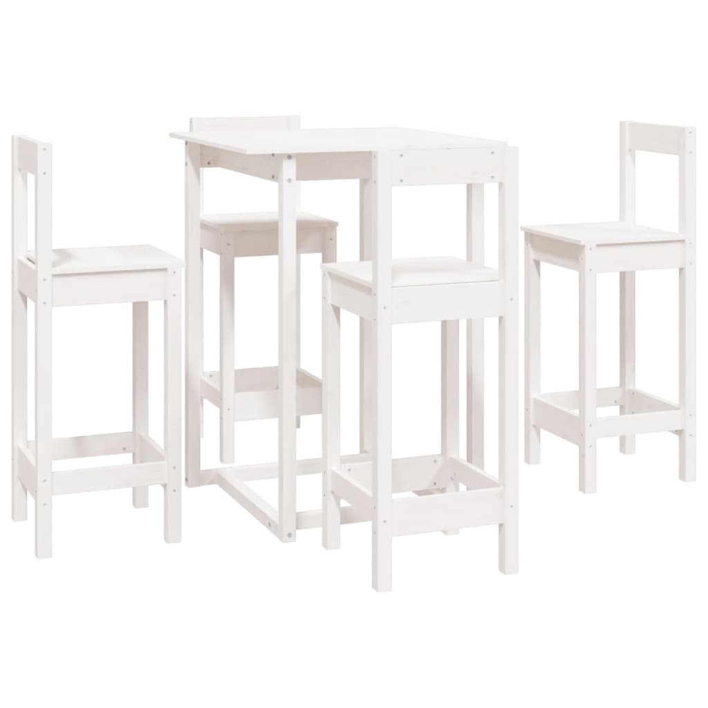 5 Piece Bar Set Solid Wood Pine