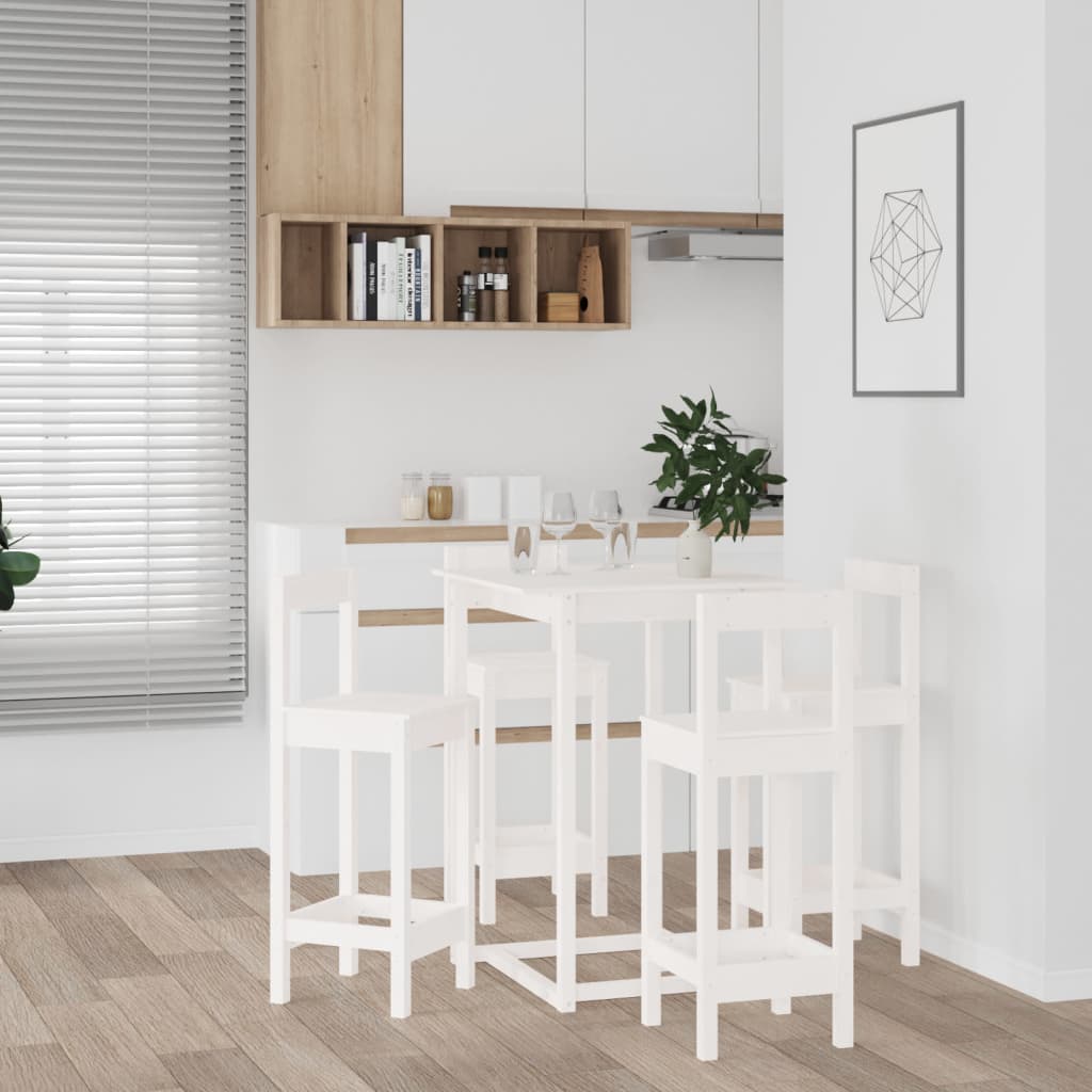 5 Piece Bar Set Solid Wood Pine