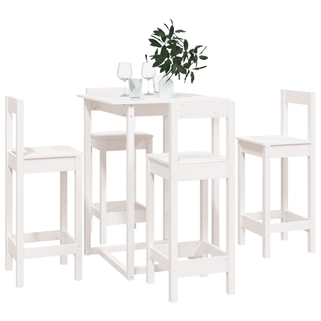 5 Piece Bar Set Solid Wood Pine