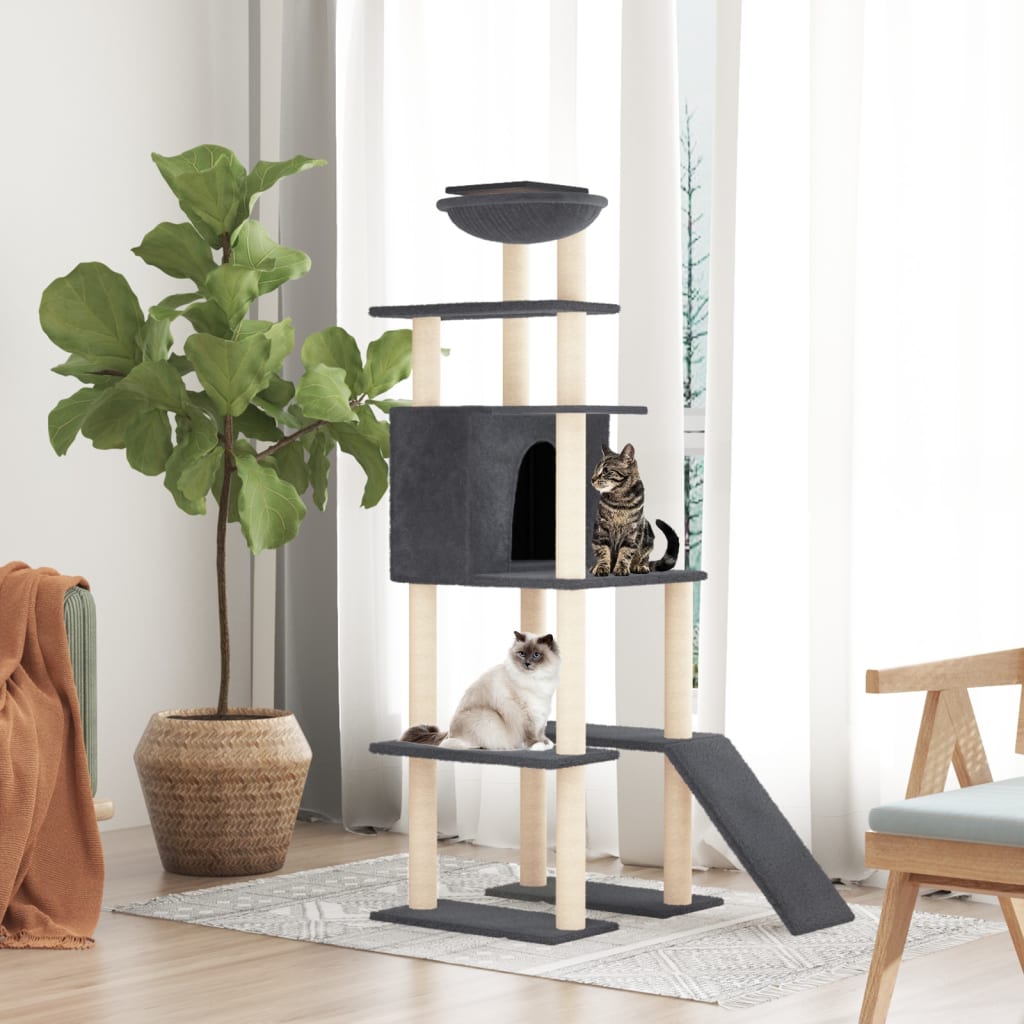 Cat Tree With Sisal Scratching Posts 166 Cm